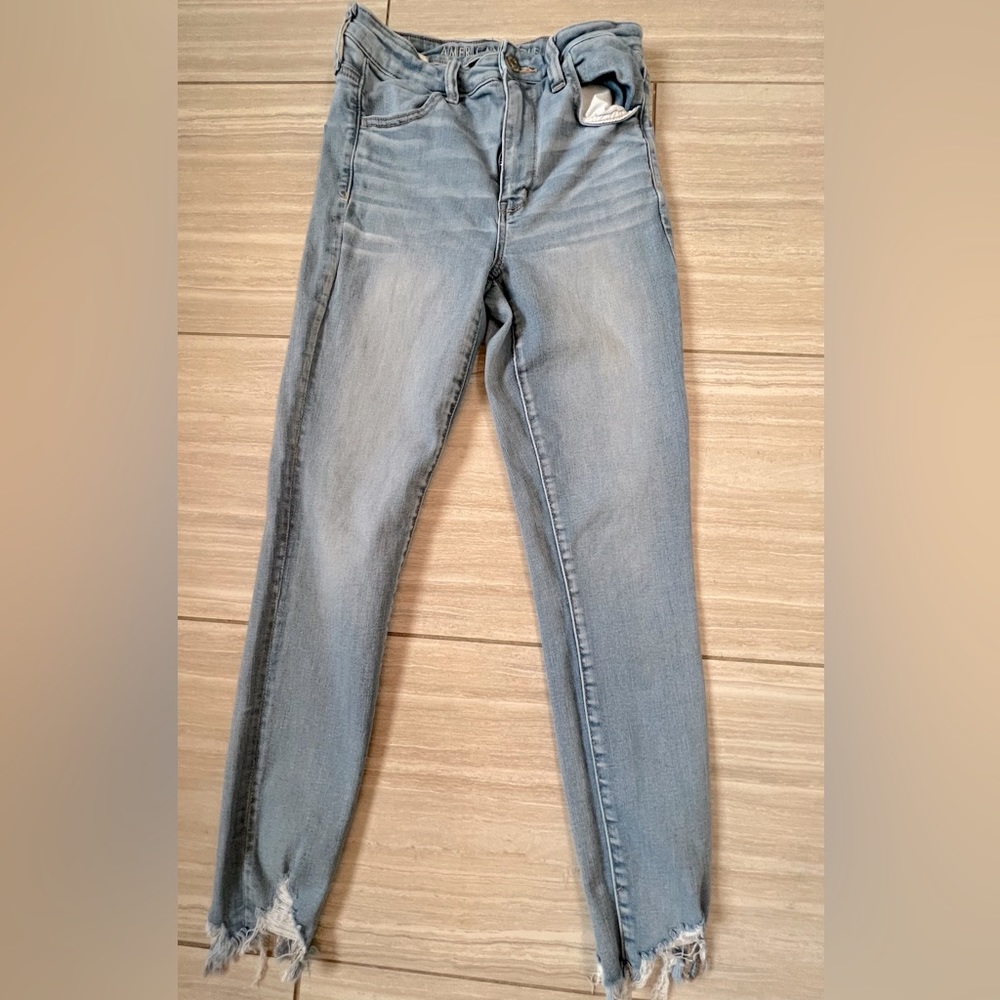 American Eagle Jeans Womens Size 6 Long Super High Rise Jegging Blue